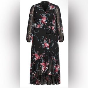 NWT City Chic Maxi size 18 Isla Floral Black Maxi Dress